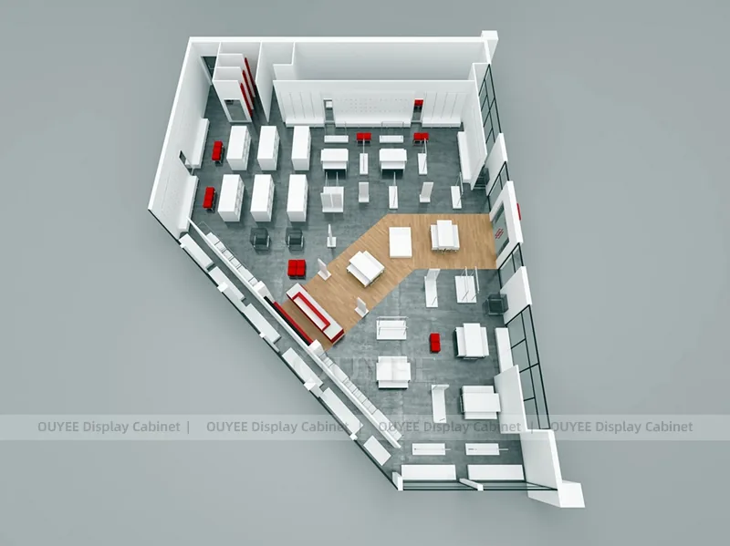 Concept de disposition du magasin Rouge et Blanc_17