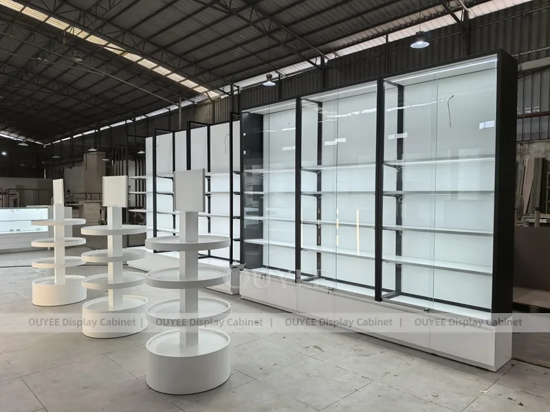 Set Parete Profumo Autoportante Bianca e Espositore Rotondo_04