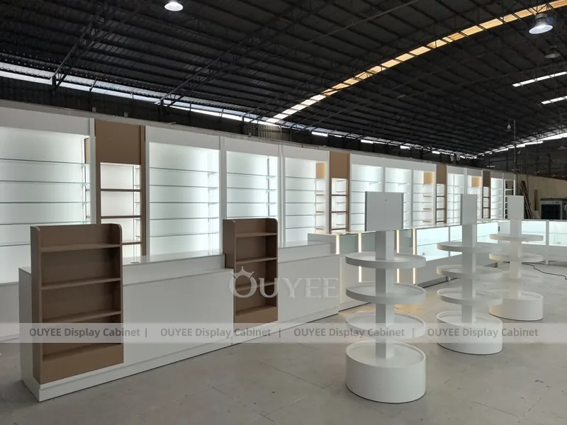 Set Parete Profumo Autoportante Bianca e Espositore Rotondo_07