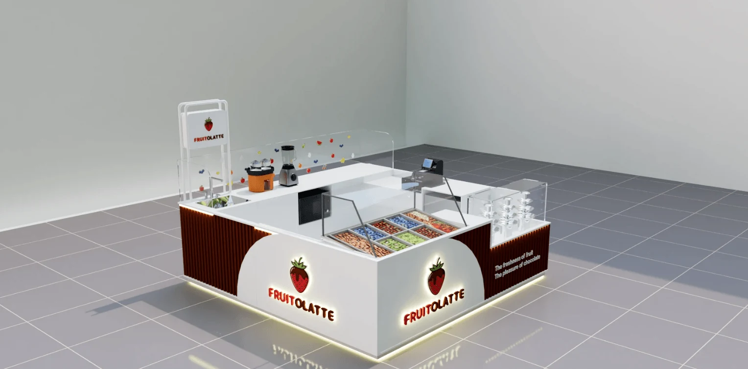 Freshly Cut Fruit Dipped in Silky Chocolate candy kiosk view 2