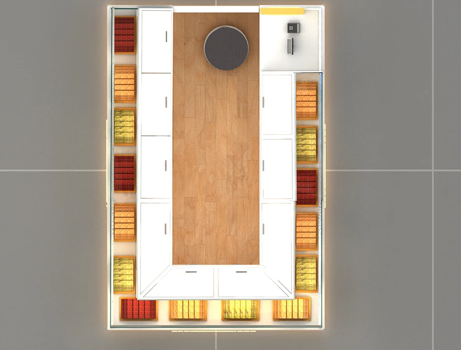 Design elegante di chiosco di caramelle reale personalizzato per pasticceria su misura per il centro commerciale in saldo, vista del chiosco di caramelle 5