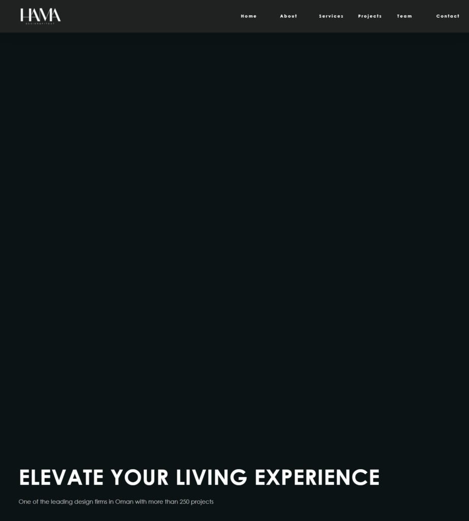 Скриншот главной страницы HAMA Design & Fit-Out