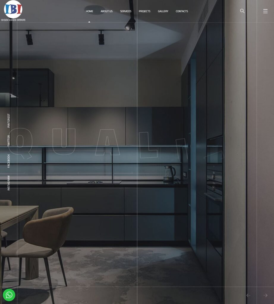 Скриншот главной страницы Invision Business Interiors Russia