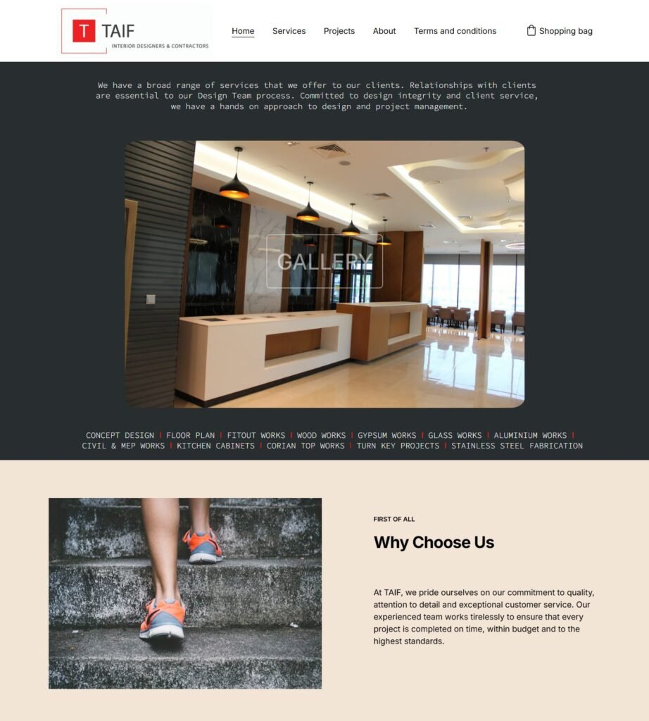 Скриншот главной страницы TAIF Oman