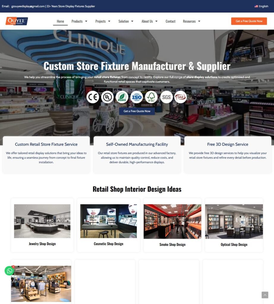 Скриншот главной страницы Ouyee Display