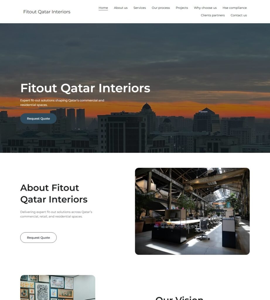 Скриншот главной страницы QFit Interiors Россия