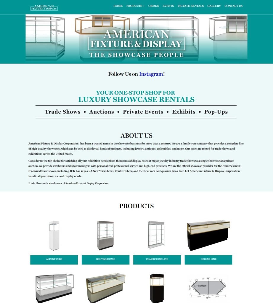 American Fixture & Display homepage screenshot