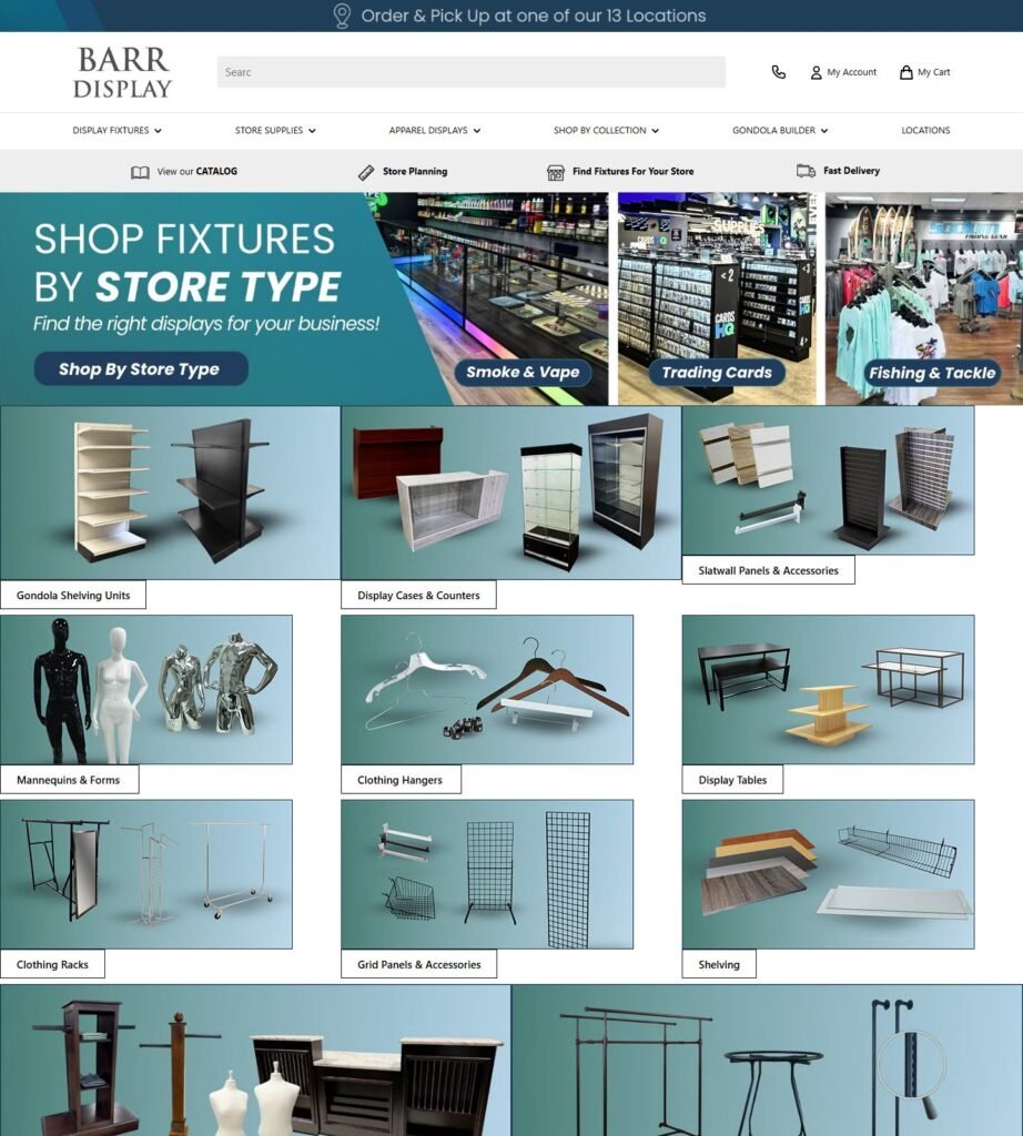 Barr Display homepage screenshot