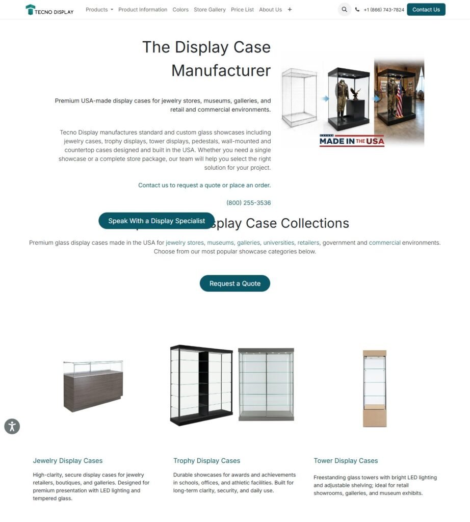 Tecno Display homepage screenshot