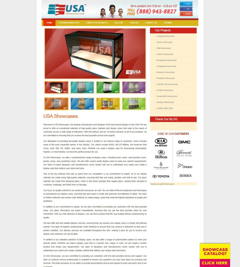 USA Showcases homepage screenshot