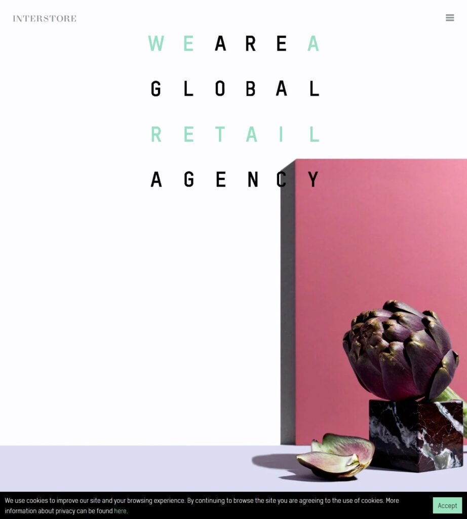 Interstore homepage di design di supermercati
