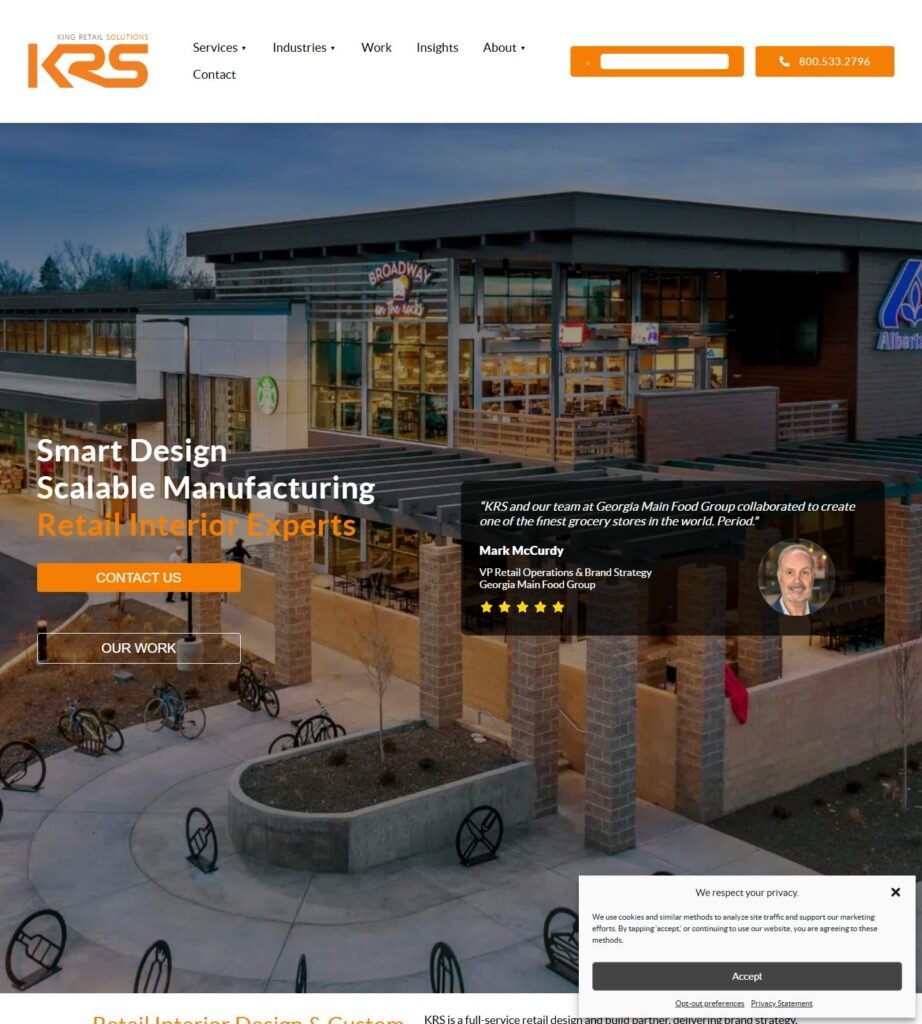 King Retail Solutions homepage di progettazione di generi alimentari