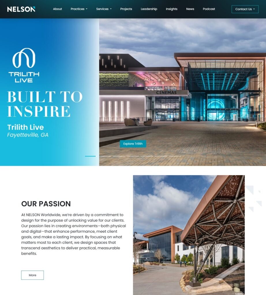 NELSON Worldwide homepage di architettura retail