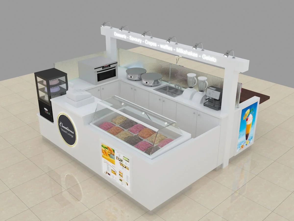 White Color Milkshakes Stand | Ouyee Display