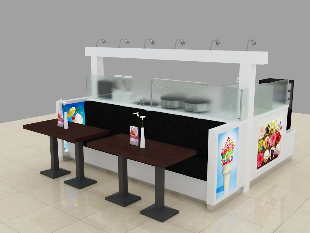 White Color Milkshakes Stand | Ouyee Display