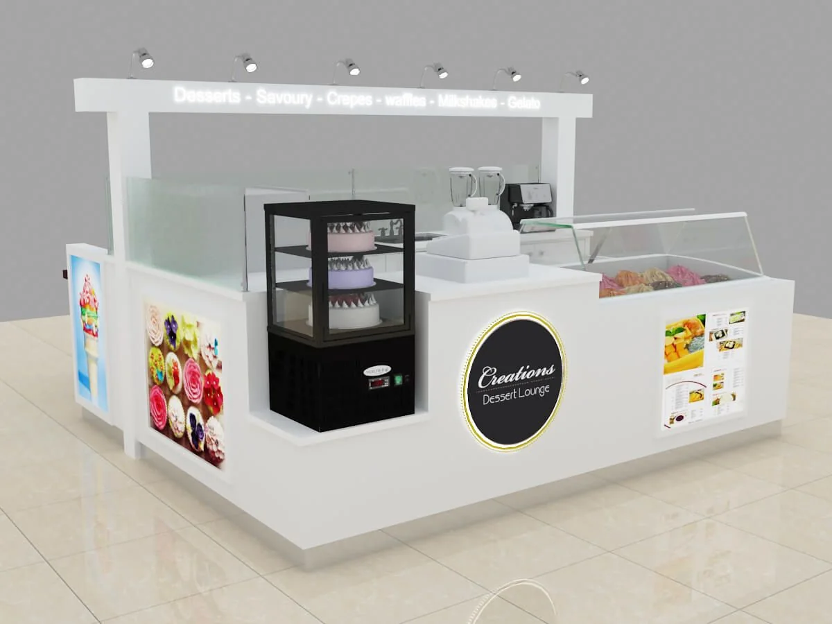 White Color Milkshakes Stand | Ouyee Display