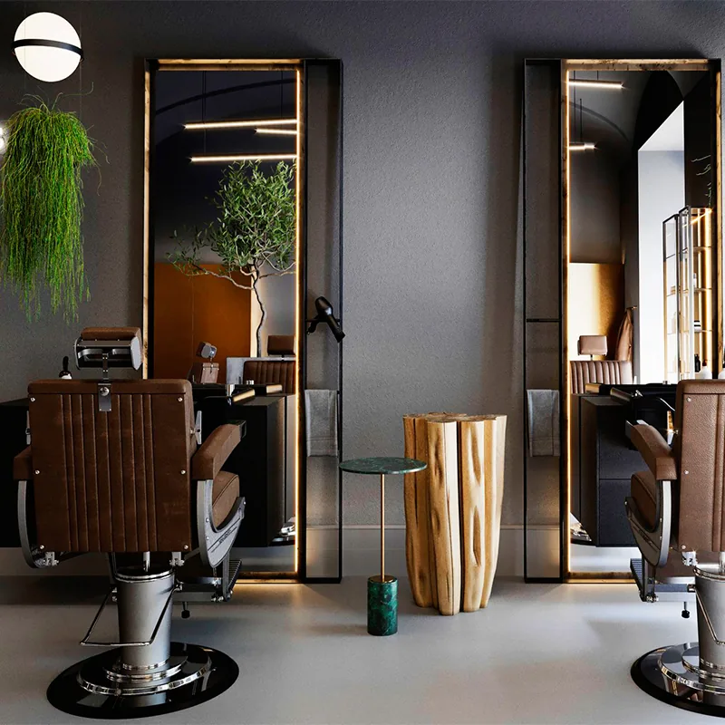Compact Barber Styling Station with Black Wash Basin_02