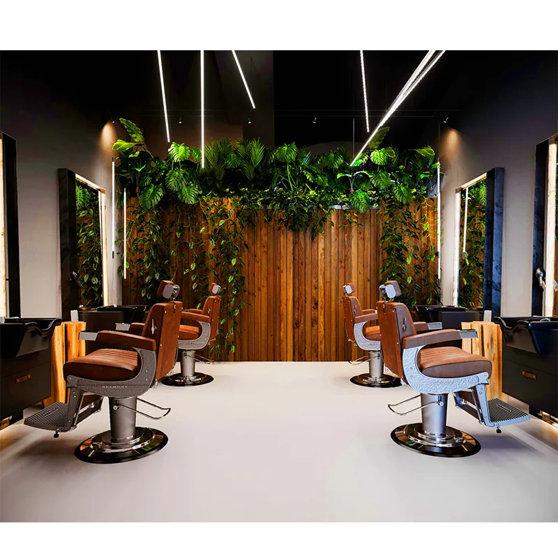 Compact Barber Styling Station with Black Wash Basin_03