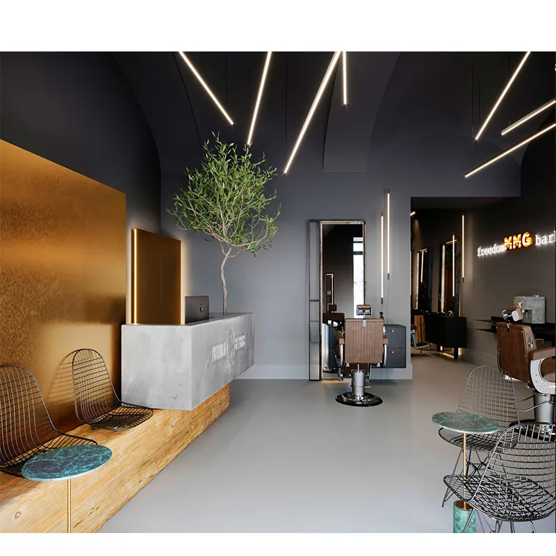 Compact Barber Styling Station with Black Wash Basin_05