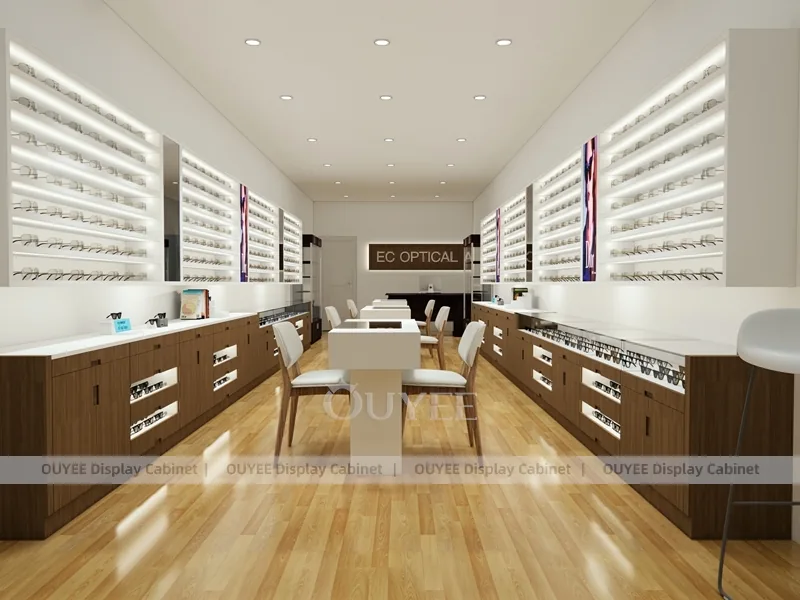 Glass Front Optical Storefront Design with Warm Interior Displays_07
