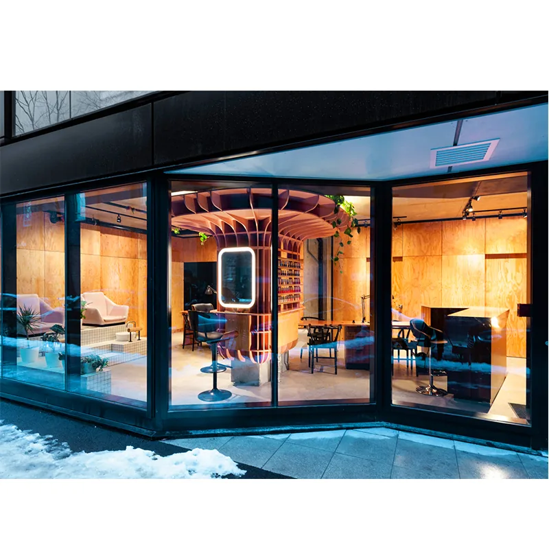 Reception e area styling per salone di bellezza arancione_05