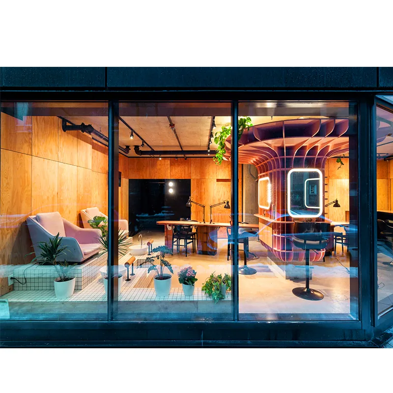 Reception e area styling per salone di bellezza arancione_06