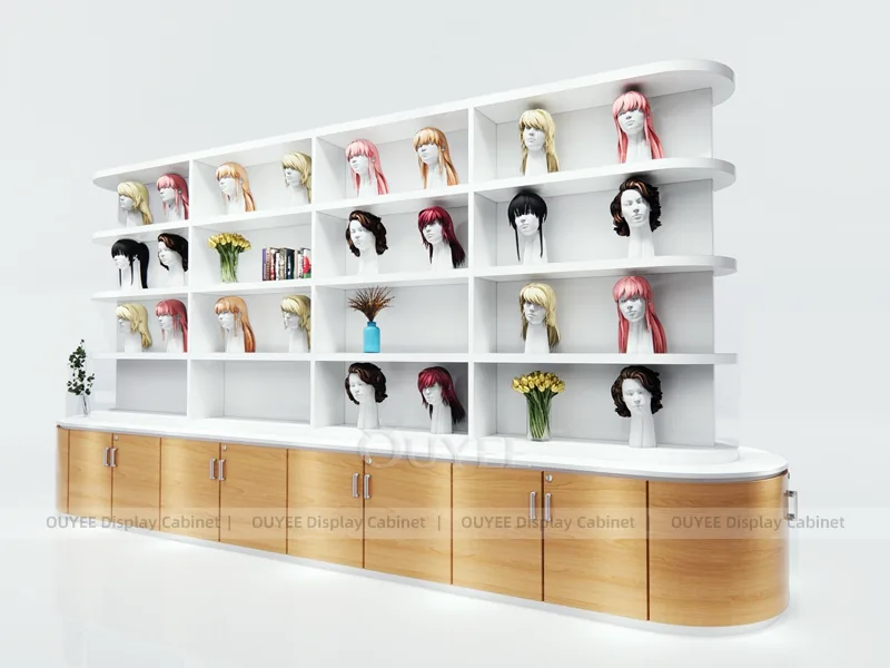Weißer Perückenwand-Schrank Rot_01