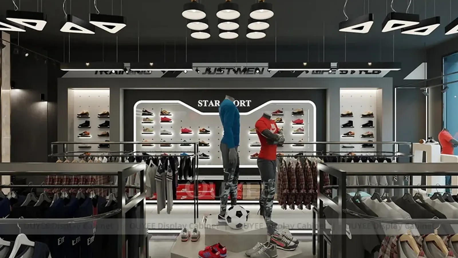 Como Criar uma Exibição Atraente de Roupas para uma Boutique de Moda 1 Exposição moderna de roupas para uma boutique de moda pela Ouyee Display
