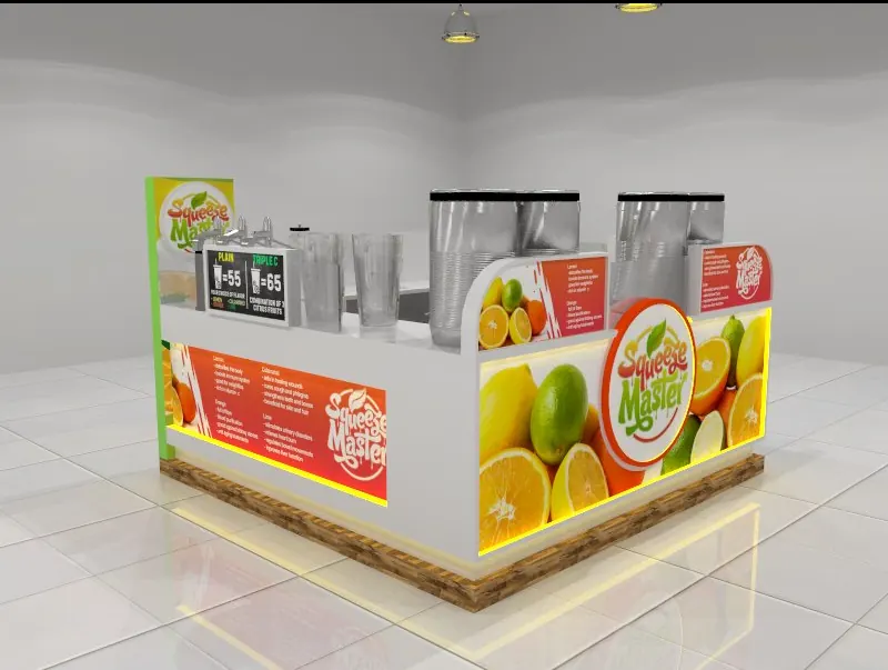 Fashion Juice Kiosk Design Charming Juice Booth Design for Shopping Mall on Sale juice kiosk view 2