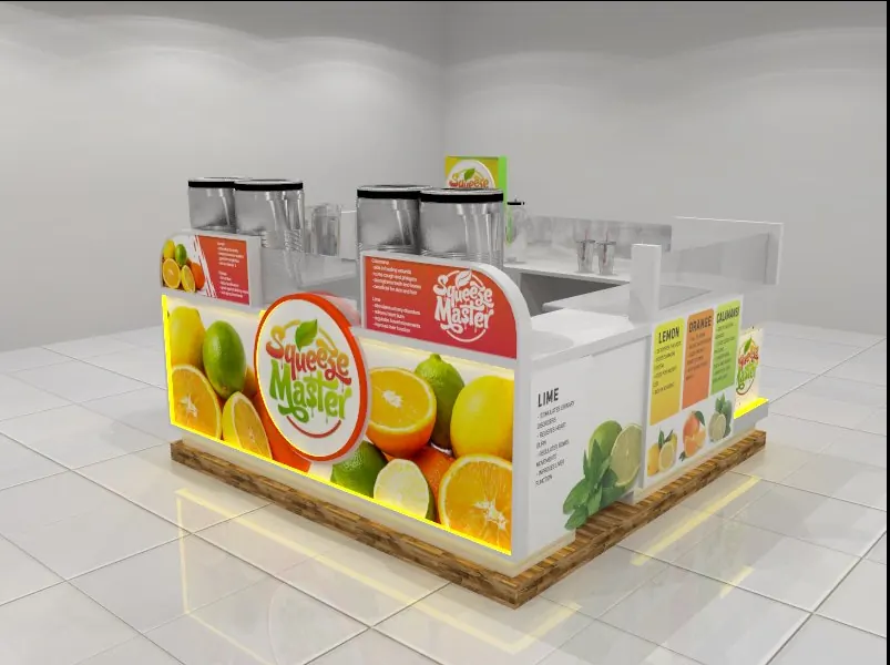 Fashion Juice Kiosk Design Charming Juice Booth Design for Shopping Mall on Sale juice kiosk view 3
