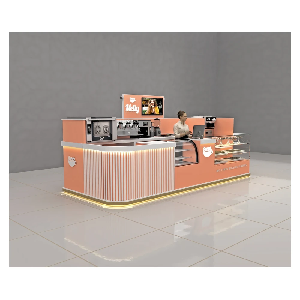 Lebensmittelmarkt Kiosk Einzelhandel Bäckerei-Auslage Theke Cupcake Individueller Kiosk Bäckerei Kiosk Ansicht 1