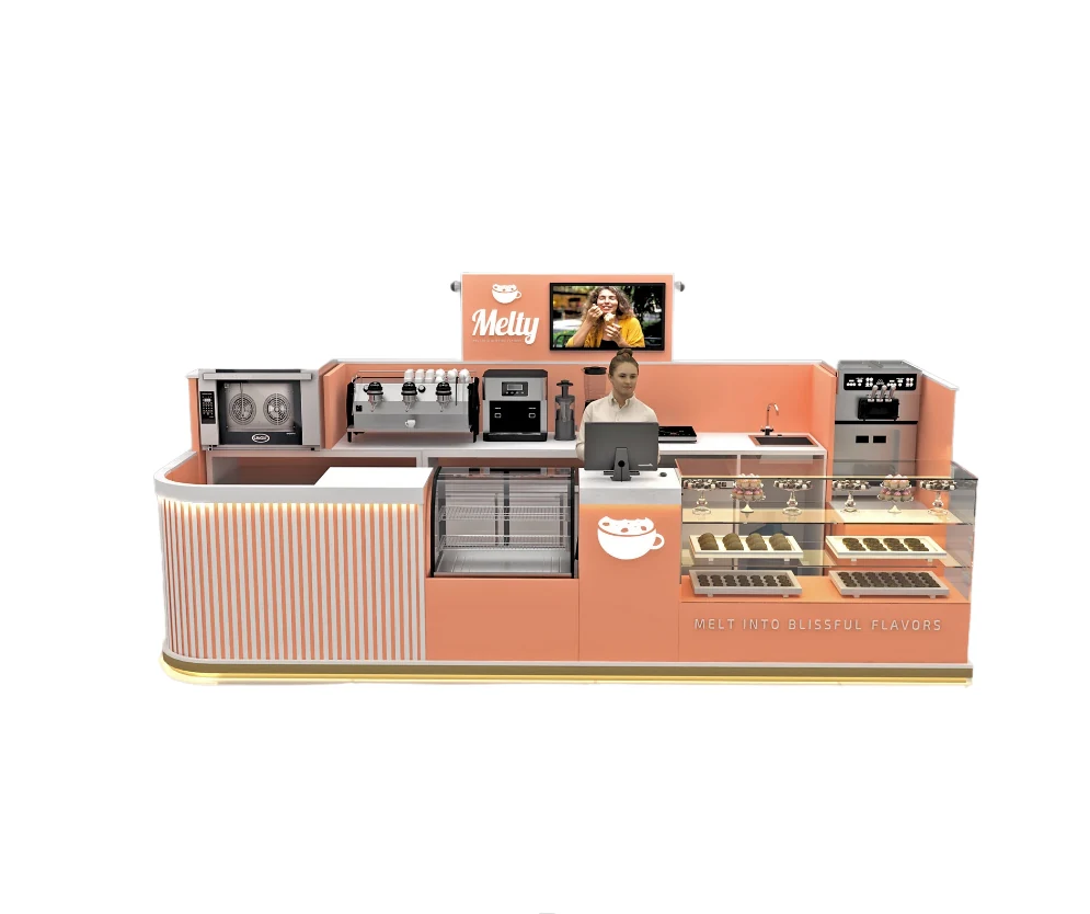 Food Mall Kiosk Einzelhandel Bäckerei Ausstellungsdisplay Theke Cupcake Individuelles Kiosk Bäckereikiosk Ansicht 4