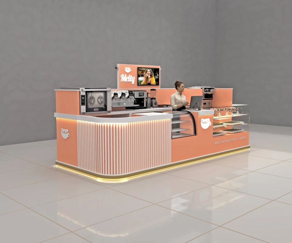 Food Mall Kiosk Einzelhandel Bäckerei Ausstellungsdisplay Theke Cupcake Individuelles Kiosk Bäckereikiosk Ansicht 5