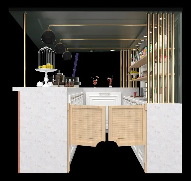 High-quality juice bar counter unique juice cup shape model Shopping center retail fast food kiosk juice kiosk view 6