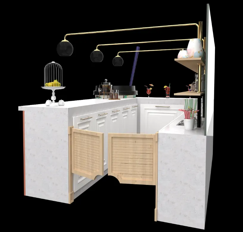 High-quality juice bar counter unique juice cup shape model Shopping center retail fast food kiosk juice kiosk view 7