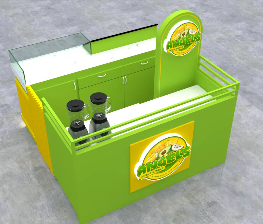 Juice Mall Counter Mini Juice Bar Fruit Shake Juice Inside Kiosk juice kiosk view 2