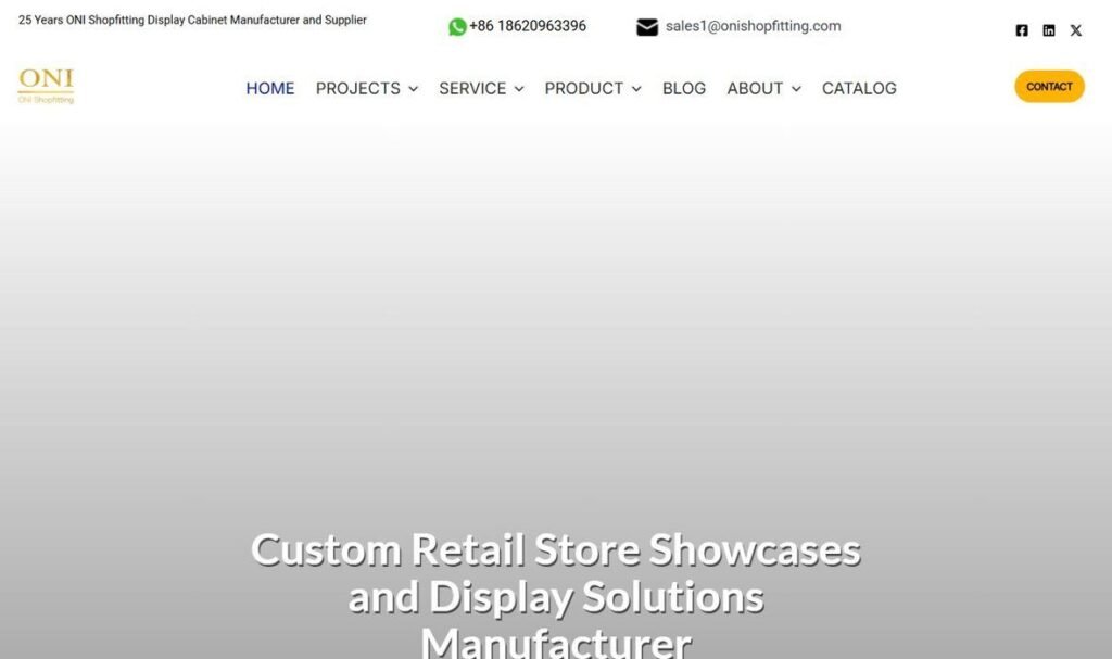 ONI Display homepage screenshot