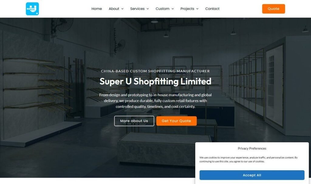 Super U Shopfitting Limited homepage screenshot