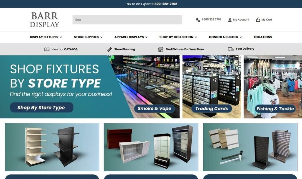 Barr Display homepage screenshot