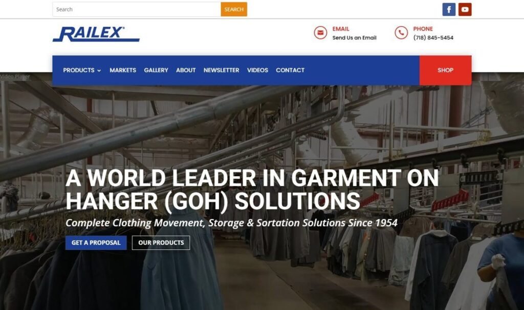 Railex Conveyor Corp. homepage screenshot