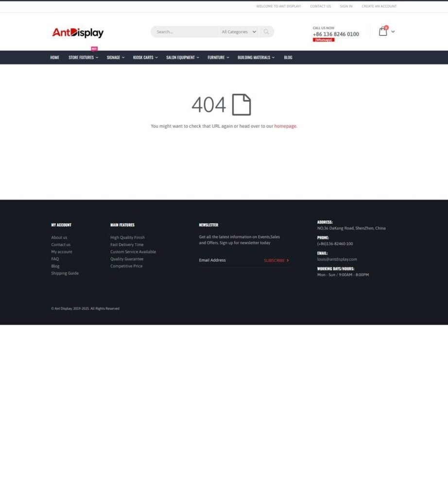 Pagina di espositori per negozi di abbigliamento Ant Display