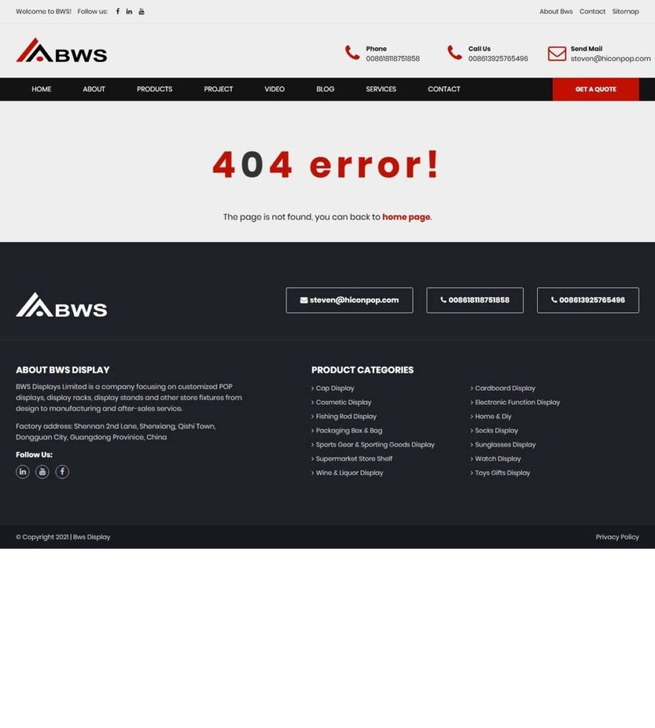 Pagina di espositori per negozi di abbigliamento BWS Displays
