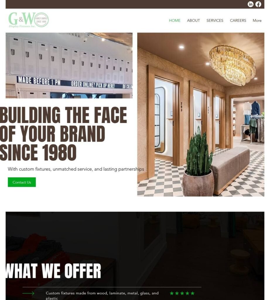 G&W Display Fixtures custom retail fixtures homepage