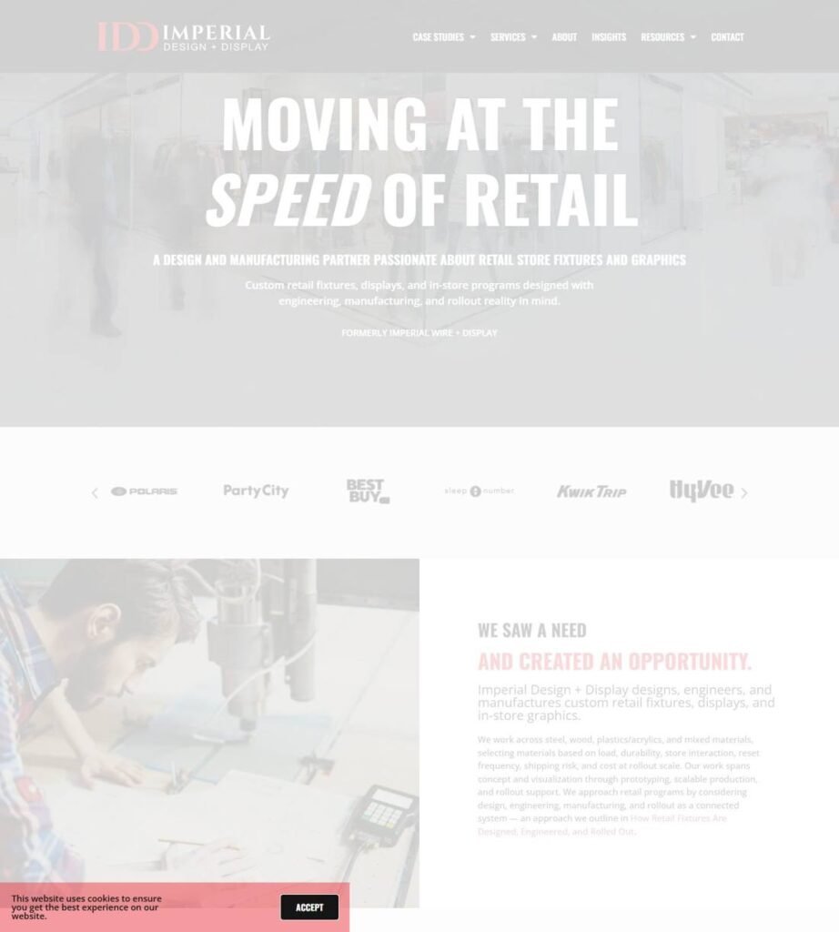 Imperial Design and Display homepage