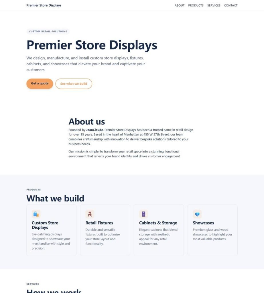 الصفحة الرئيسية لحلول العرض المخصصة للبيع بالتجزئة من Premier Store Displays