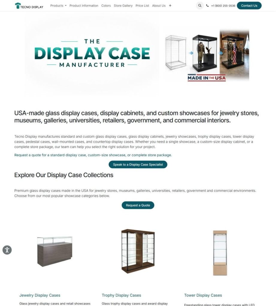 الصفحة الرئيسية لواجهات عرض النظارات والإطارات من Tecno Display
