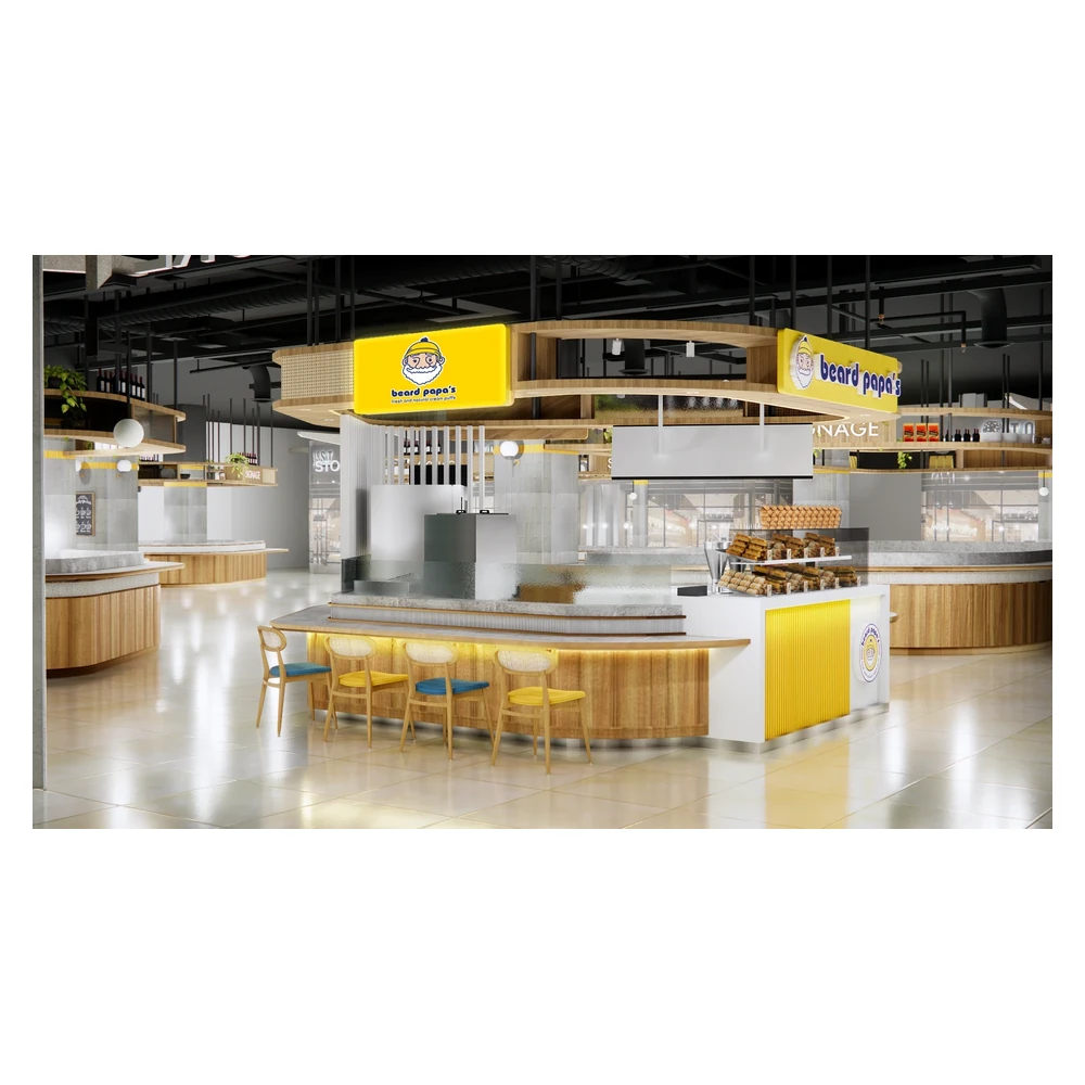 Warmer Bäckerei-Stand Brotdisplay Kiosk Neu 3D Brottheke Bar Einkaufszentrum Innenbereich Bäckerei Kiosk Ansicht 1