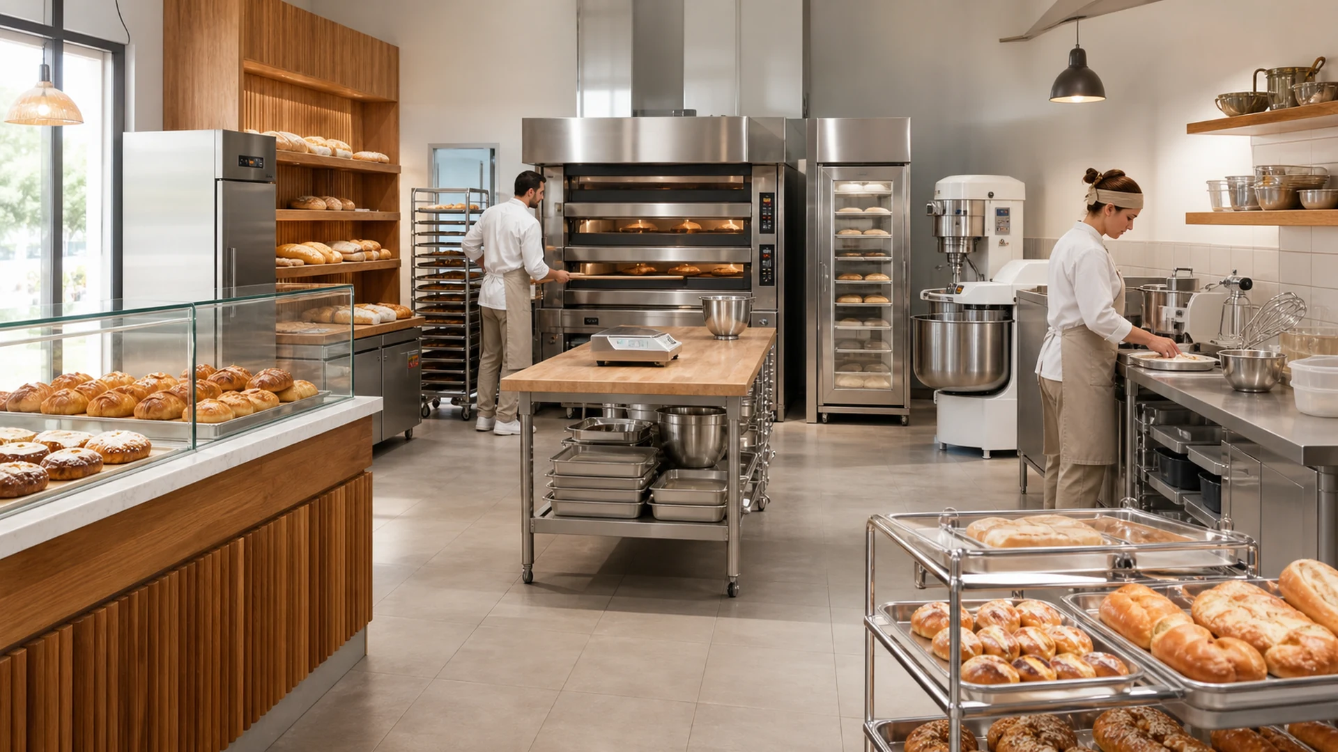 Ausstattungsliste für Bäckereien: Eine vollständige Start-up-Checkliste 1 Komplette Einrichtung für gewerbliche Bäckereifachgeschäfte von Ouyee Display