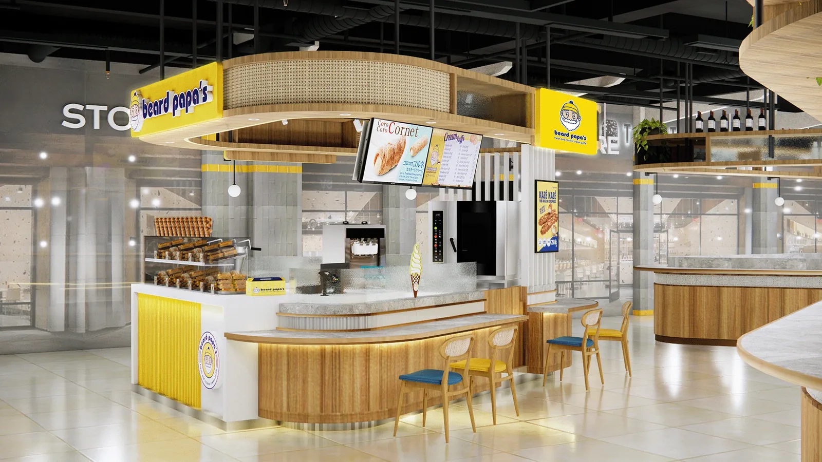 Licenze e Permessi per panetterie in Italia: Guida 2026 3 Disposizione del banco, vetrina, mobile e parete di pane della panetteria Ouyee preparata per la revisione del piano in Italia