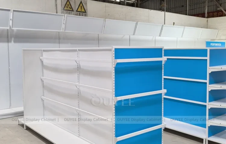 Gondole de vente au détail bleu et blanc_01